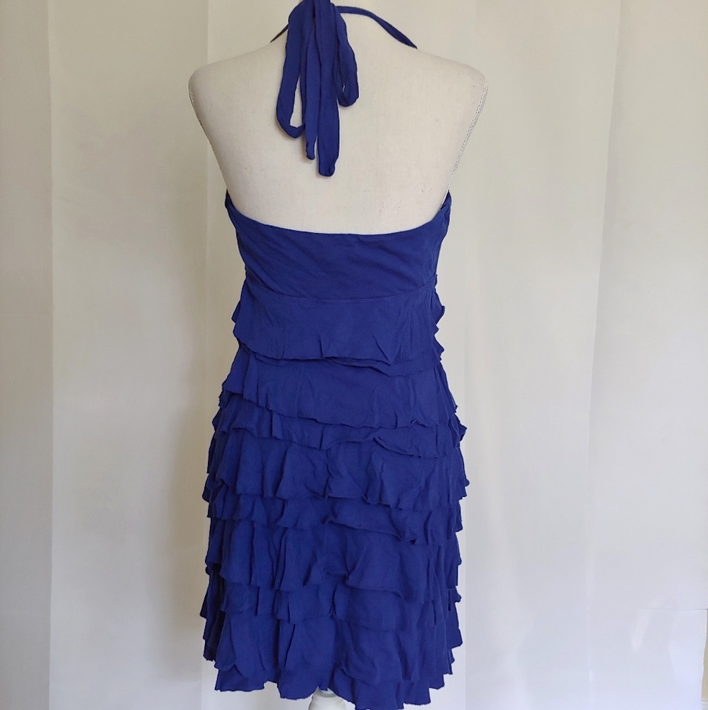 Express Blue Ruffled Halter Dress - Picture 5 of 8